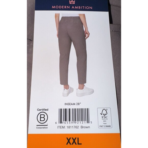 Modern Ambition Womens Size XXL Brown High Rise Travel Pant - Picture 6 of 8
